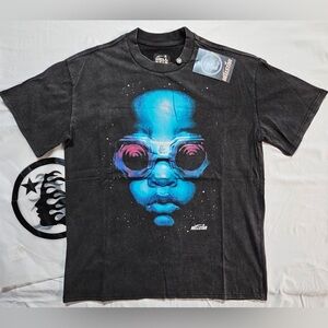 Hellstar Black T-Shirt with Blue Graphic Design!